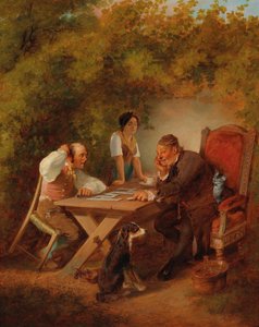 Giocatori di domino da Friedrich Ludwig Christian Sturm
